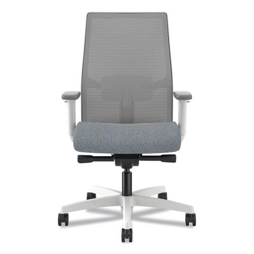Ignition 2.0 4-Way Stretch Mid-Back Mesh Task Chair, 17" to 21" Seat Height, Basalt Seat, Fog Back, Designer White Base. Picture 1