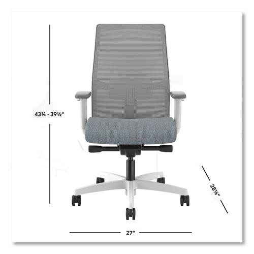 Ignition 2.0 4-Way Stretch Mid-Back Mesh Task Chair, 17" to 21" Seat Height, Basalt Seat, Fog Back, Designer White Base. Picture 2