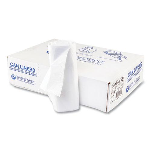High-Density Commercial Can Liners, 33 gal, 16 mic, 33" x 40", Clear, 25 Bags/Roll, 10 Interleaved Rolls/Carton. Picture 1