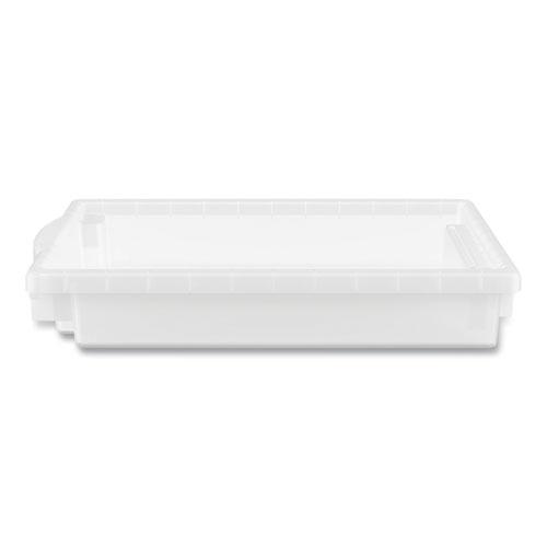 Flagship Storage Bins, 1 Section, 12.75" x 16" x 3", Translucent White. Picture 2