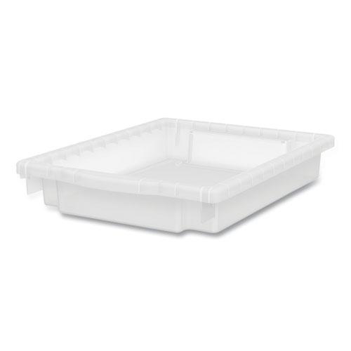 Flagship Storage Bins, 1 Section, 12.75" x 16" x 3", Translucent White. Picture 4