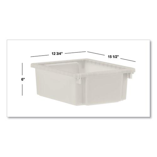 Flagship Storage Bins, 1 Section, 12.75" x 16" x 6", Translucent White. Picture 2