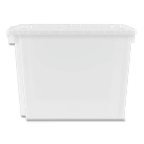 Flagship Storage Bins, 1 Section, 12.75" x 16" x 12", Translucent White. Picture 5