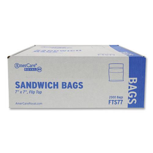 Flip Top Bag, 7" x 7", Clear, 2,000/Carton. Picture 1
