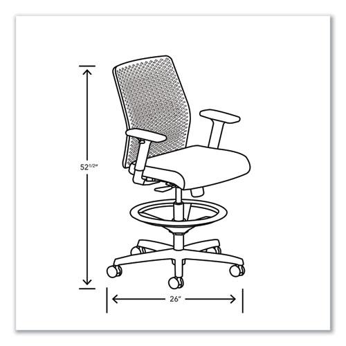 Ignition 2.0 ReActiv Low-Back Task Stool, 22.88" to 31.75" Seat Height, Elysian Seat, Charcoal Back, Black Base. Picture 3