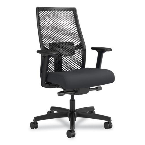 Ignition 2.0 ReActiv Mid-Back Task Chair, 17.25" to 21.75" Seat Height, Basalt Vinyl Seat, Charcoal Back, Black Base. Picture 1