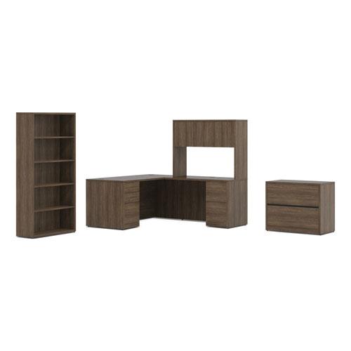 10500 Series Single Pedestal Desk, Left Pedestal: Box/Box/File, 66" x 30" x 29.5", Pinnacle. Picture 3