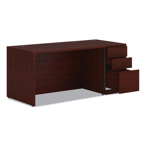 10500 Series Single Pedestal Desk, Right Pedestal: Box/Box/File, 66" x 30" x 29.5", Mahogany. Picture 4