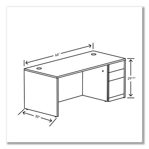 10500 Series Single Pedestal Desk, Right Pedestal: Box/Box/File, 66" x 30" x 29.5", Pinnacle. Picture 3