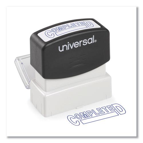 Message Stamp, COMPLETED, Pre-Inked One-Color, Blue Ink. Picture 1