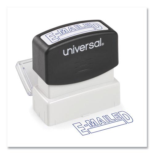 Message Stamp, E-MAILED, Pre-Inked One-Color, Blue. Picture 1