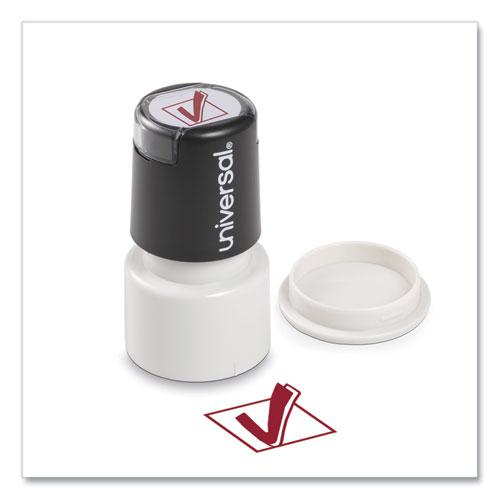 Round Message Stamp, CHECK MARK, Pre-Inked/Re-Inkable, Red. Picture 1
