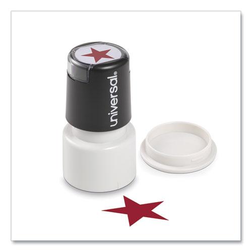 Round Message Stamp, STAR, Pre-Inked/Re-Inkable, Red. Picture 1
