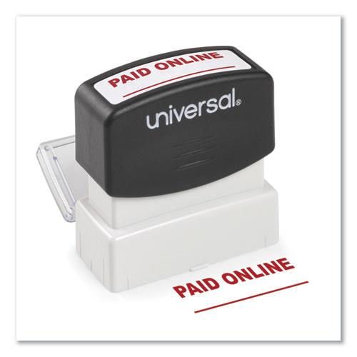 Message Stamp, PAID ONLINE, Pre-Inked One-Color, Red. Picture 1