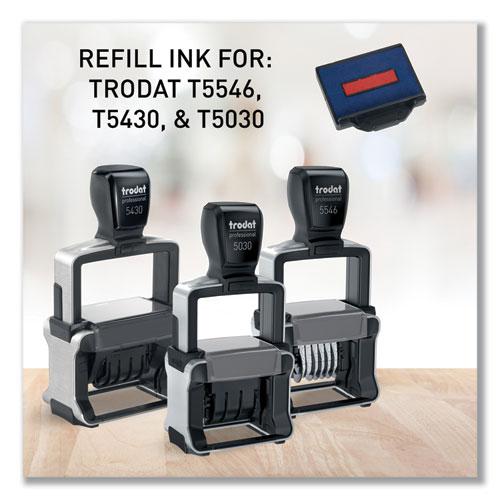 T5430 Professional Replacement Ink Pad for Trodat Custom Self-Inking Stamps, 1" x 1.63", Blue/Red. Picture 2
