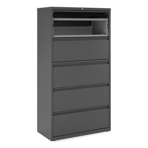 Lateral File, 5 Legal/Letter/A4/A5-Size File Drawers, Black, 36" x 18.63" x 67.63". Picture 9