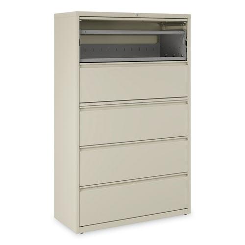 Lateral File, 5 Legal/Letter/A4/A5-Size File Drawers, Putty, 42" x 18.63" x 67.63". Picture 9