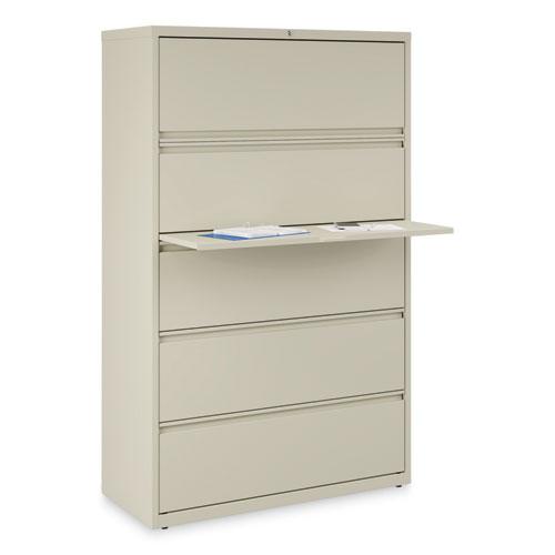 Lateral File, 5 Legal/Letter/A4/A5-Size File Drawers, Putty, 42" x 18.63" x 67.63". Picture 8