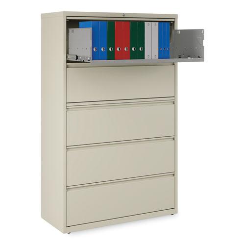 Lateral File, 5 Legal/Letter/A4/A5-Size File Drawers, Putty, 42" x 18.63" x 67.63". Picture 7