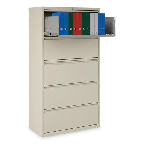 Lateral File, 5 Legal/Letter/A4/A5-Size File Drawers, Putty, 36" x 18.63" x 67.63". Picture 10