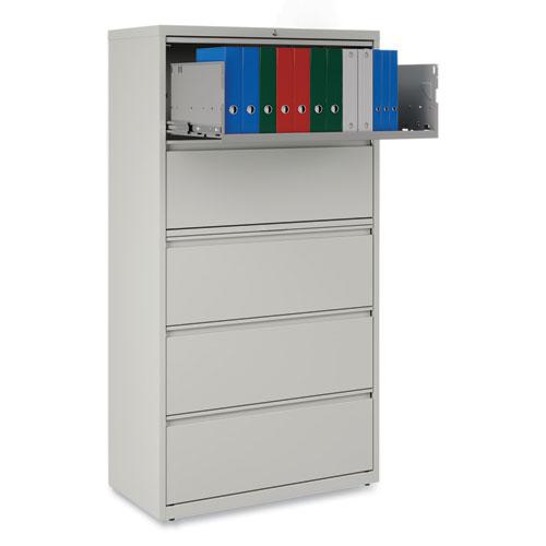 Lateral File, 5 Legal/Letter/A4/A5-Size File Drawers, Light Gray, 36" x 18.63" x 67.63". Picture 10