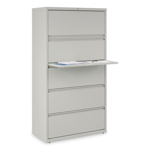 Lateral File, 5 Legal/Letter/A4/A5-Size File Drawers, Light Gray, 36" x 18.63" x 67.63". Picture 9