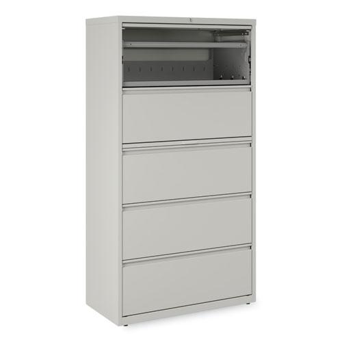Lateral File, 5 Legal/Letter/A4/A5-Size File Drawers, Light Gray, 36" x 18.63" x 67.63". Picture 8