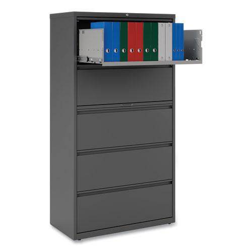 Lateral File, 5 Legal/Letter/A4/A5-Size File Drawers, Black, 36" x 18.63" x 67.63". Picture 8