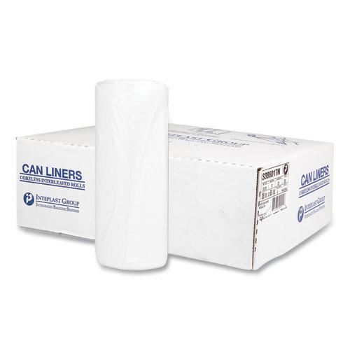 High-Density Commercial Can Liners, 60 gal, 17 mic, 38" x 60", Clear, 25 Bags/Roll, 8 Interleaved Rolls/Carton. Picture 1