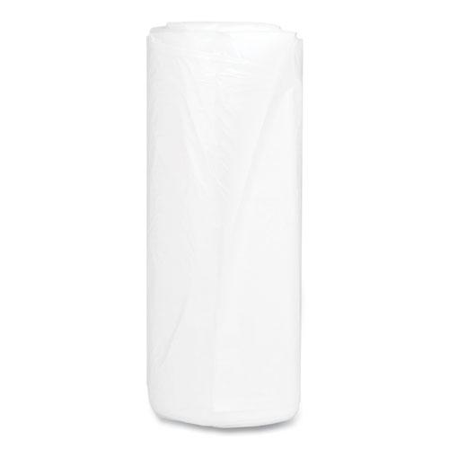 High-Density Commercial Can Liners, 60 gal, 17 mic, 38" x 60", Clear, 25 Bags/Roll, 8 Interleaved Rolls/Carton. Picture 4