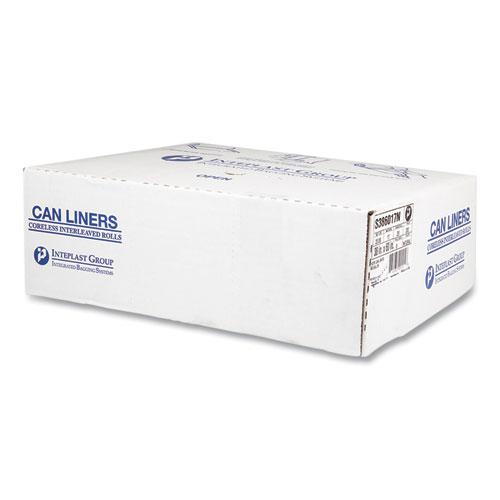 High-Density Commercial Can Liners, 60 gal, 17 mic, 38" x 60", Clear, 25 Bags/Roll, 8 Interleaved Rolls/Carton. Picture 5