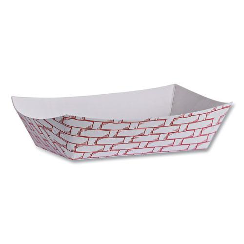 Paper Food Baskets, 6 oz Capacity, 3.78 x 4.3 x 1.08, Red/White, 1,000/Carton. Picture 1
