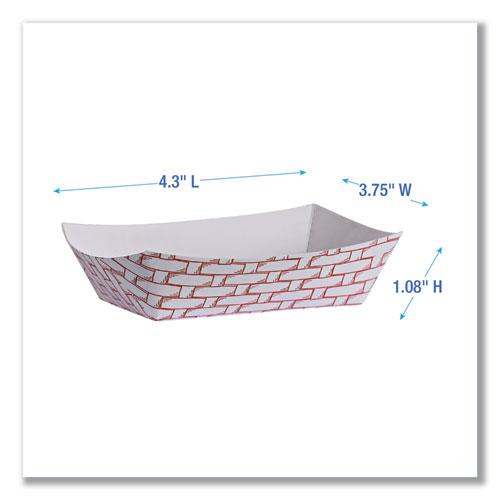Paper Food Baskets, 6 oz Capacity, 3.78 x 4.3 x 1.08, Red/White, 1,000/Carton. Picture 3