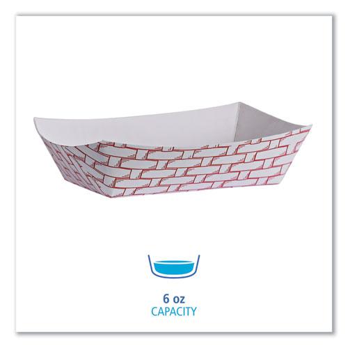Paper Food Baskets, 6 oz Capacity, 3.78 x 4.3 x 1.08, Red/White, 1,000/Carton. Picture 5