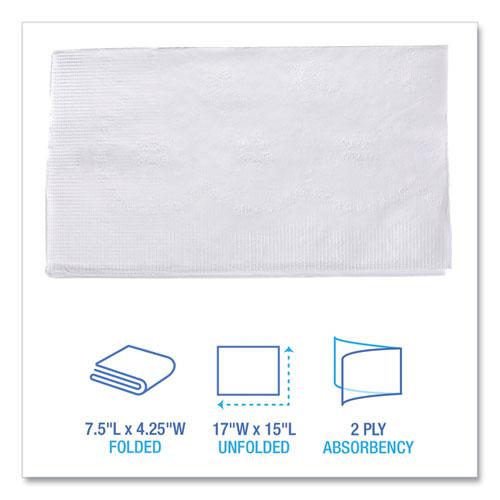 1/8-Fold Dinner Napkins, 2-Ply, 15 x 17, White, 300/Pack, 10 Packs/Carton. Picture 3