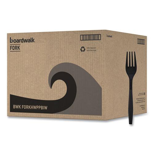 Heavyweight Wrapped Polypropylene Cutlery, Fork, Black, 1,000/Carton. Picture 2