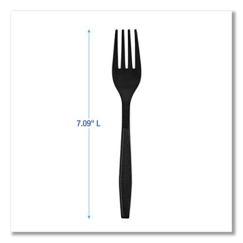 Heavyweight Wrapped Polypropylene Cutlery, Fork, Black, 1,000/Carton. Picture 3