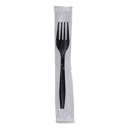 Heavyweight Wrapped Polypropylene Cutlery, Fork, Black, 1,000/Carton. Picture 6