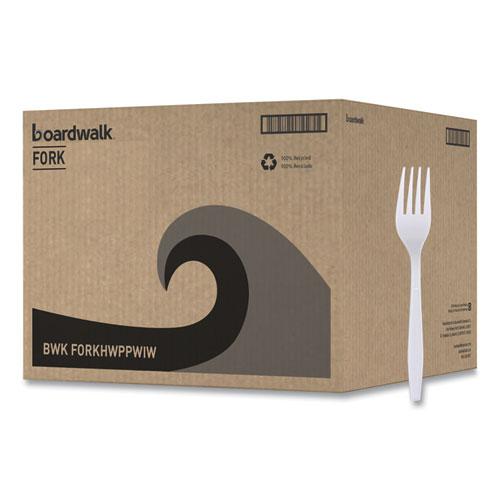 Heavyweight Wrapped Polypropylene Cutlery, Fork, White, 1,000/Carton. Picture 2