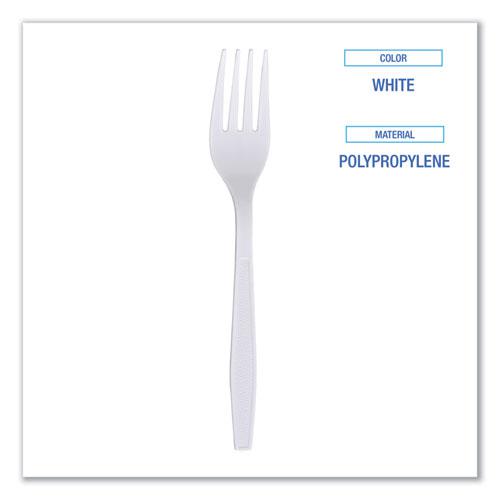 Heavyweight Wrapped Polypropylene Cutlery, Fork, White, 1,000/Carton. Picture 5
