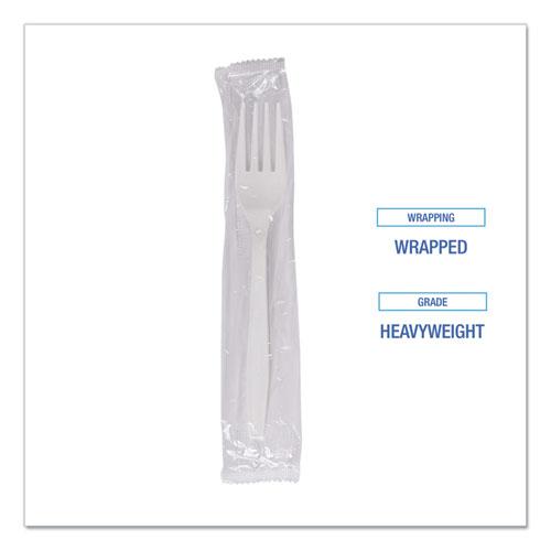 Heavyweight Wrapped Polypropylene Cutlery, Fork, White, 1,000/Carton. Picture 7