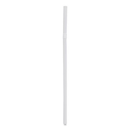 Flexible Wrapped Straws, 7.75", Plastic, White, 500/Pack, 20 Packs/Carton. Picture 1