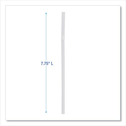 Flexible Wrapped Straws, 7.75", Plastic, White, 500/Pack, 20 Packs/Carton. Picture 8