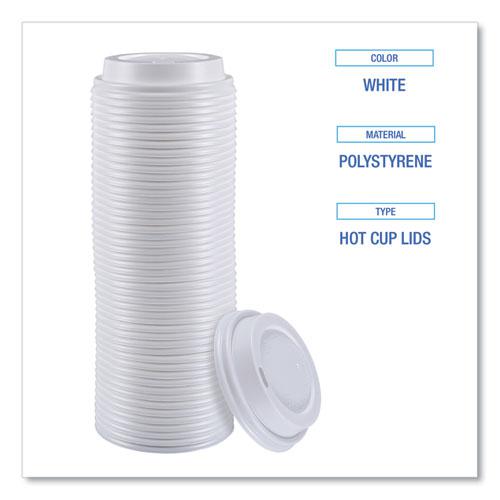 Hot Cup Lids, Fits 8 oz Hot Cups, White, 50/Sleeve, 20 Sleeves/Carton. Picture 5