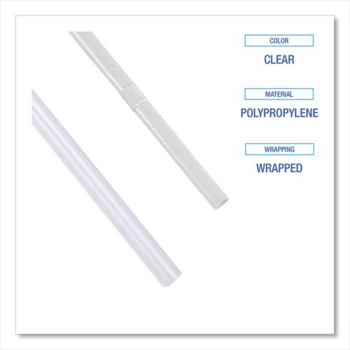 Wrapped Jumbo Straws, 7.75", Polypropylene, Clear, 12,000/Carton. Picture 5