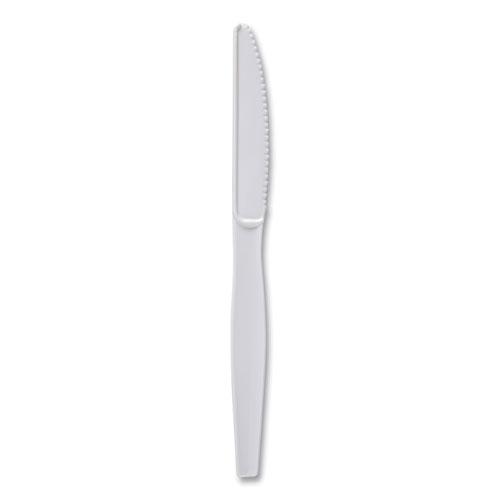 Heavyweight Polystyrene Cutlery, Knife, White, 1000/Carton. Picture 1