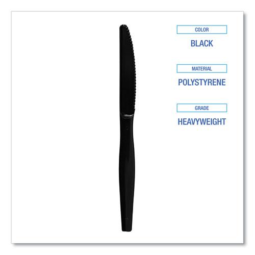 Heavyweight Polystyrene Cutlery, Knife, Black, 1000/Carton. Picture 5