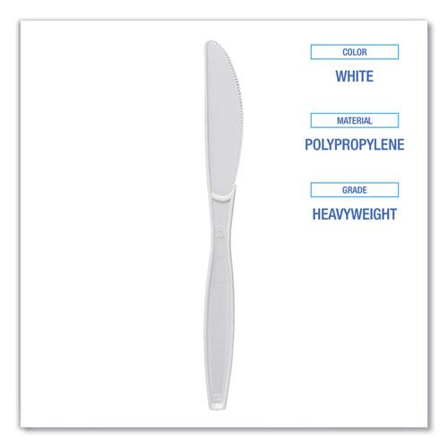 Heavyweight Polypropylene Cutlery, Knife, White, 1000/Carton. Picture 4