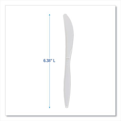 Mediumweight Polypropylene Cutlery, Knife, White, 1000/Carton. Picture 4