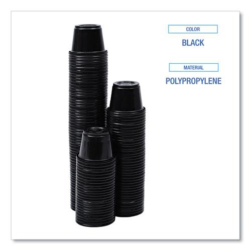 Souffle/Portion Cups, 1 oz, Polypropylene, Black, 20 Cups/Sleeve, 125 Sleeves/Carton. Picture 4